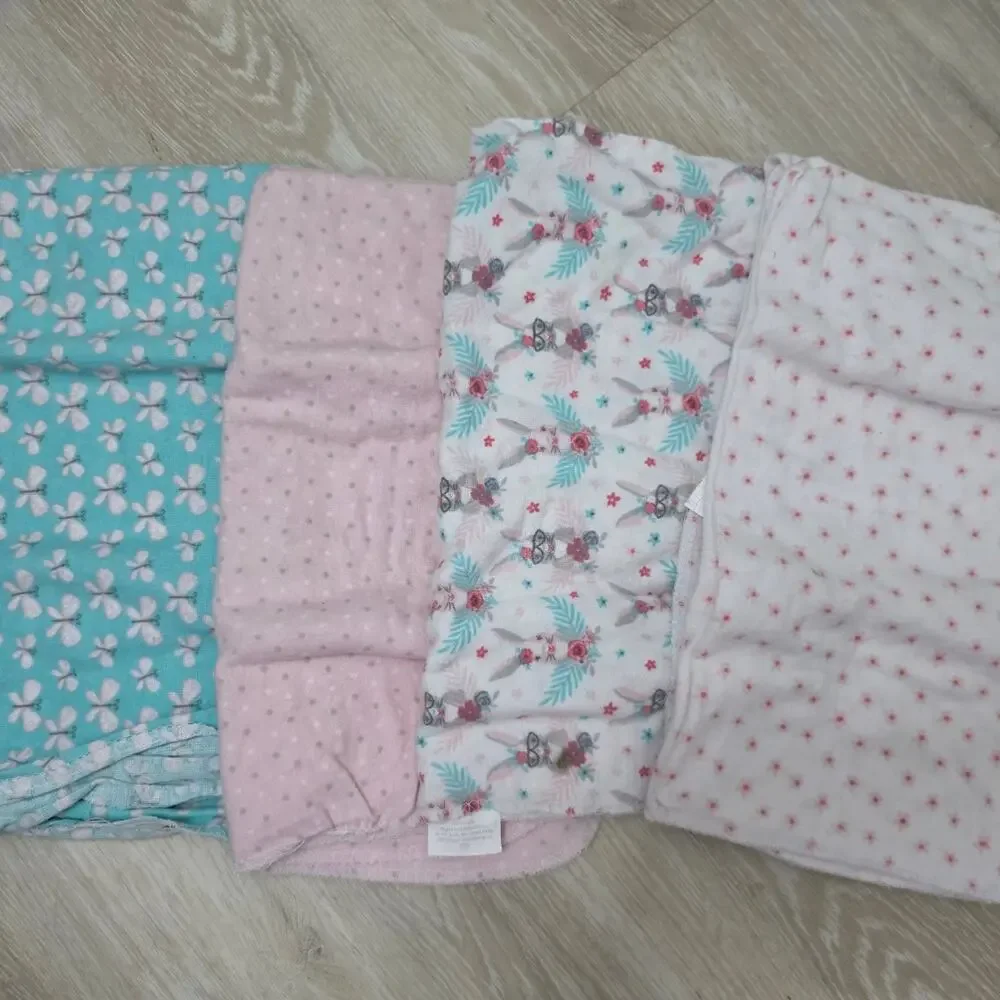 Cotton Swaddle Baby Blanket Lot of 4